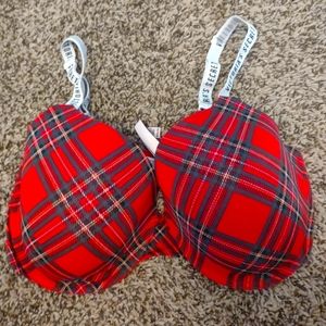 Victoria Secret red plaid padded bra